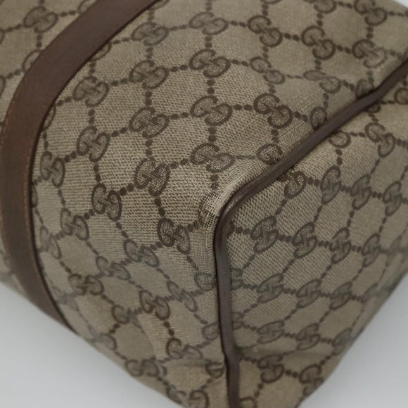 GUCCI GG Supreme Web Sherry Line Boston Bag PVC Beige Green Red Auth bs22874