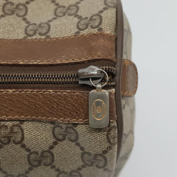 GUCCI GG Supreme Web Sherry Line Boston Bag PVC Beige Green Red Auth bs22874