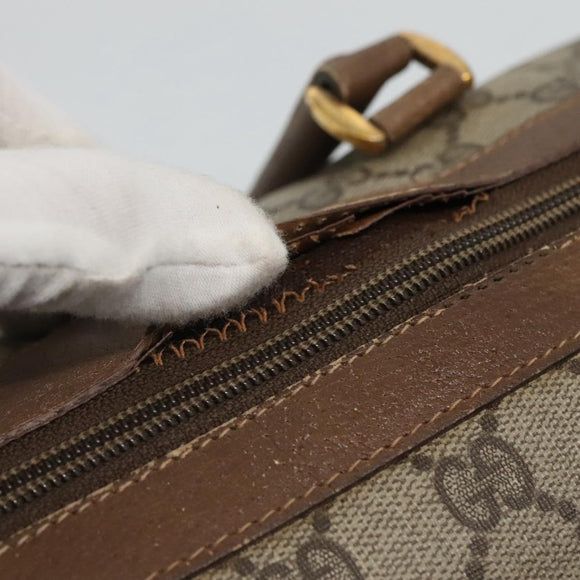 GUCCI GG Supreme Web Sherry Line Boston Bag PVC Beige Green Red Auth bs22874