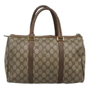 GUCCI GG Supreme Web Sherry Line Boston Bag PVC Beige Green Red Auth bs22874-2