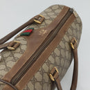 GUCCI GG Supreme Web Sherry Line Boston Bag PVC Beige Green Red Auth bs22874-6