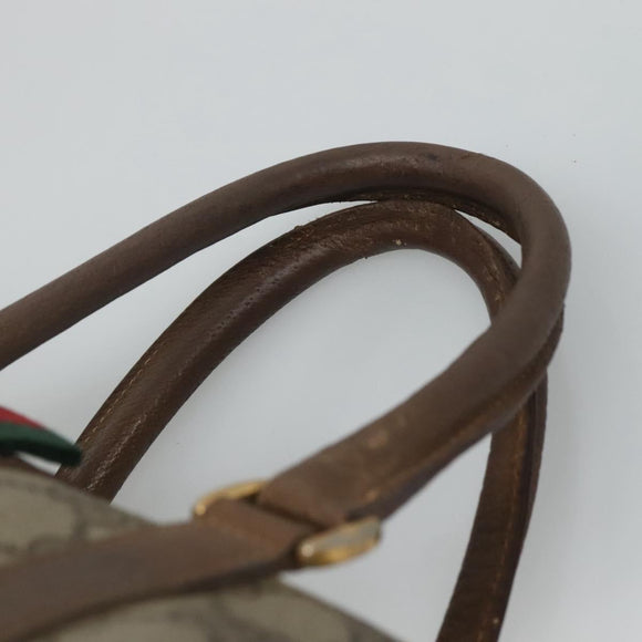 GUCCI GG Supreme Web Sherry Line Boston Bag PVC Beige Green Red Auth bs22874