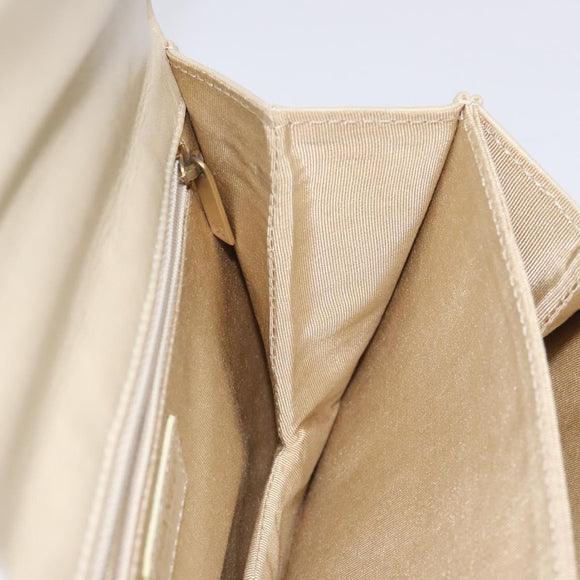 CHANEL Chain Shoulder Bag Patent leather Yellow Gold CC Auth bs22911