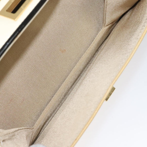 CHANEL Chain Shoulder Bag Patent leather Yellow Gold CC Auth bs22911