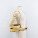 CHANEL Chain Shoulder Bag Patent leather Yellow Gold CC Auth bs22911-30