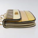 CHANEL Chain Shoulder Bag Patent leather Yellow Gold CC Auth bs22911-4