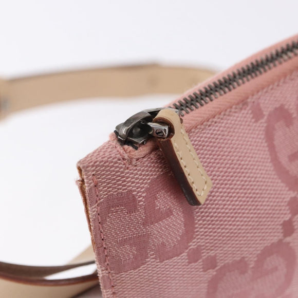GUCCI GG Canvas Waist bag Pink Silver 037 1312 Auth bs22943