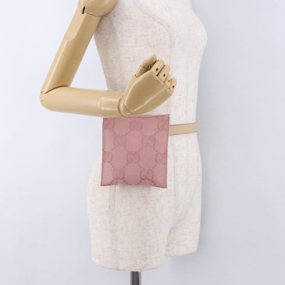 GUCCI GG Canvas Waist bag Pink Silver 037 1312 Auth bs22943