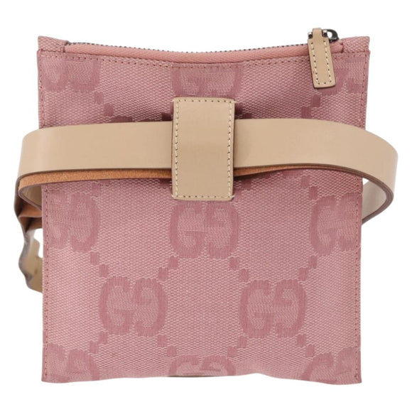 GUCCI GG Canvas Waist bag Pink Silver 037 1312 Auth bs22943