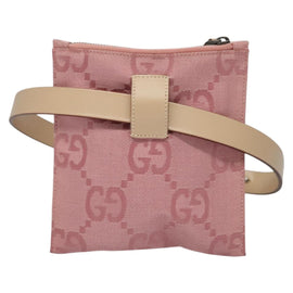 GUCCI GG Canvas Waist bag Pink Silver 037 1312 Auth bs22943 - 0