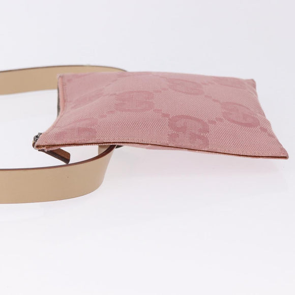 GUCCI GG Canvas Waist bag Pink Silver 037 1312 Auth bs22943