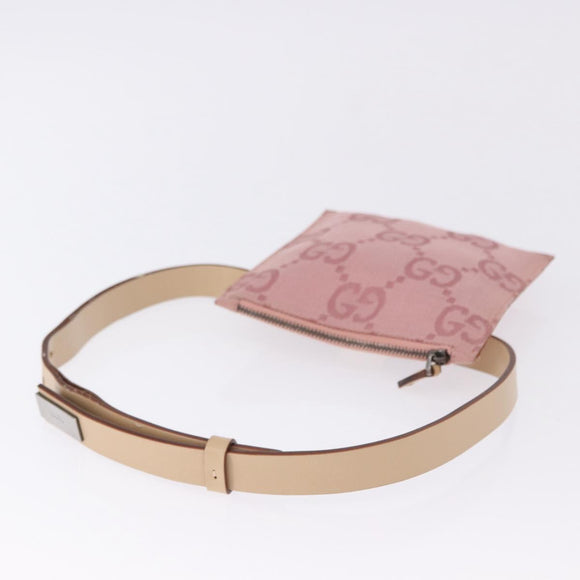 GUCCI GG Canvas Waist bag Pink Silver 037 1312 Auth bs22943