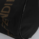 FENDI Hand Bag Nylon Brown Black Silver Auth bs22947-14