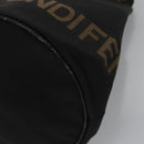 FENDI Hand Bag Nylon Brown Black Silver Auth bs22947-15