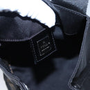 FENDI Hand Bag Nylon Brown Black Silver Auth bs22947-10