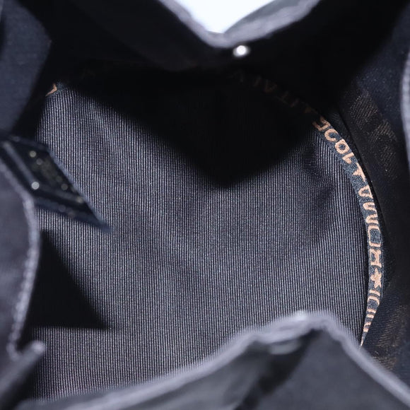 FENDI Hand Bag Nylon Brown Black Silver Auth bs22947