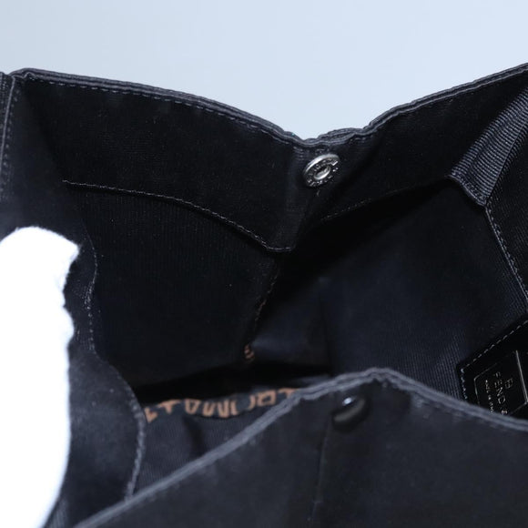 FENDI Hand Bag Nylon Brown Black Silver Auth bs22947