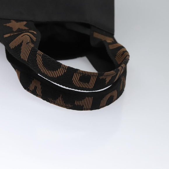 FENDI Hand Bag Nylon Brown Black Silver Auth bs22947