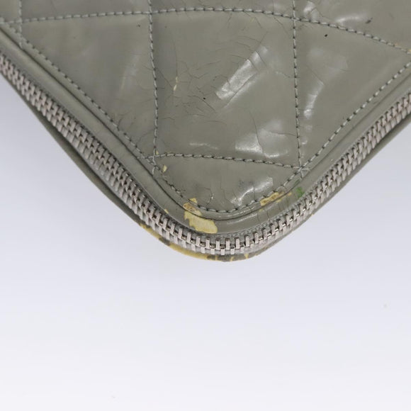 CHANEL Tote Bag Patent leather Gray CC Auth bs22950