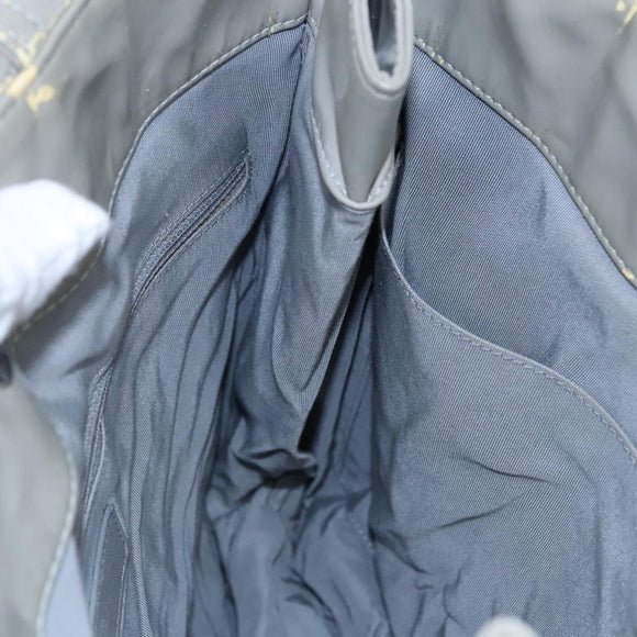 CHANEL Tote Bag Patent leather Gray CC Auth bs22950