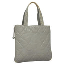 CHANEL Tote Bag Patent leather Gray CC Auth bs22950-1