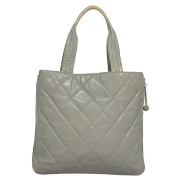 CHANEL Tote Bag Patent leather Gray CC Auth bs22950 - 0