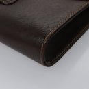 BALLY Chain Shoulder Bag Leather Brown Gold Auth bs22953-16