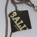 BALLY Chain Shoulder Bag Leather Brown Gold Auth bs22953-9