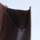 BALLY Chain Shoulder Bag Leather Brown Gold Auth bs22953-20