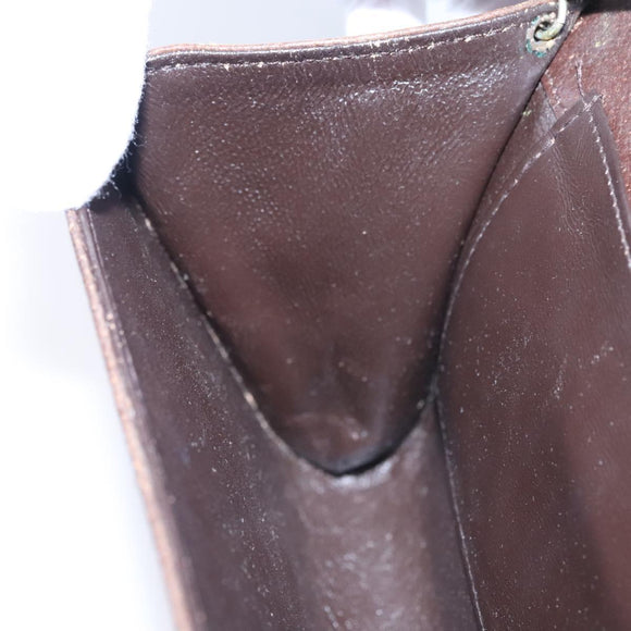 BALLY Chain Shoulder Bag Leather Brown Gold Auth bs22953