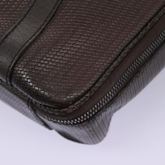 FENDI Hand Bag Leather Brown Auth bs22958