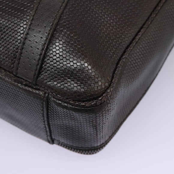 FENDI Hand Bag Leather Brown Auth bs22958