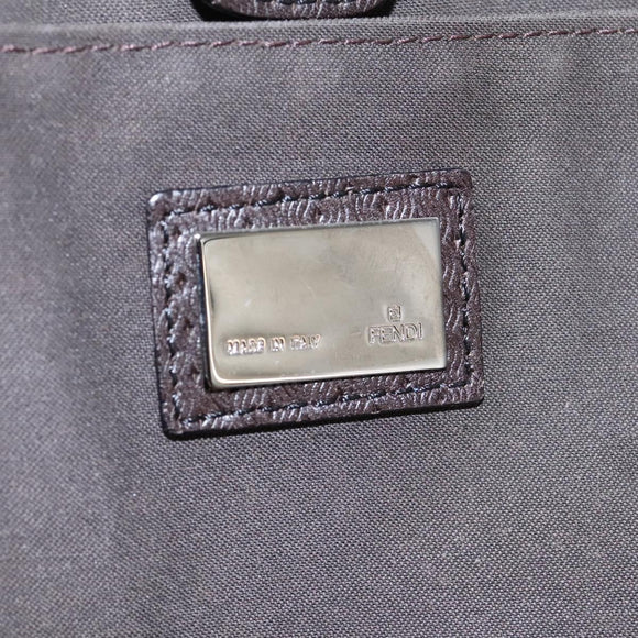 FENDI Hand Bag Leather Brown Auth bs22958