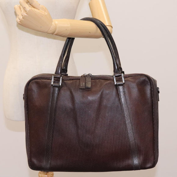 FENDI Hand Bag Leather Brown Auth bs22958