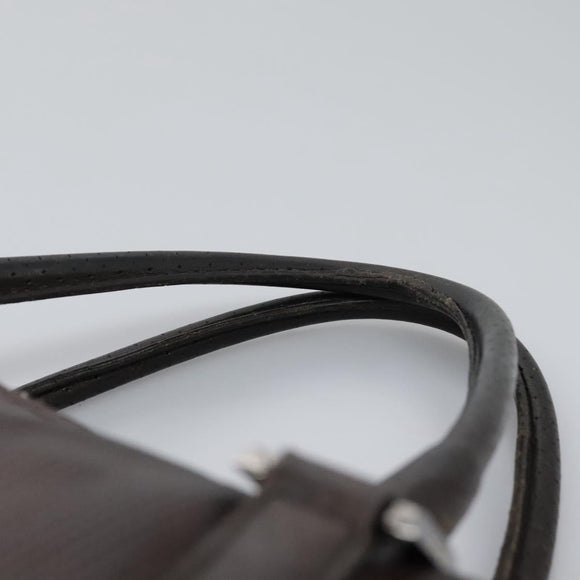 FENDI Hand Bag Leather Brown Auth bs22958