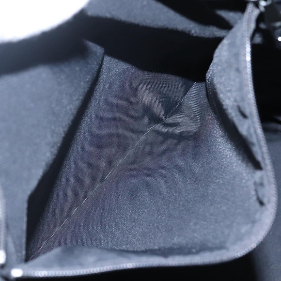 Burberrys Nova Check Blue Label Tote Bag Nylon Black Silver Auth bs22959