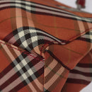 BURBERRY Nova Check Blue Label Hand Bag Nylon Red Silver Auth bs22960-12