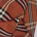 BURBERRY Nova Check Blue Label Hand Bag Nylon Red Silver Auth bs22960-13