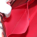 BURBERRY Nova Check Blue Label Hand Bag Nylon Red Silver Auth bs22960-19