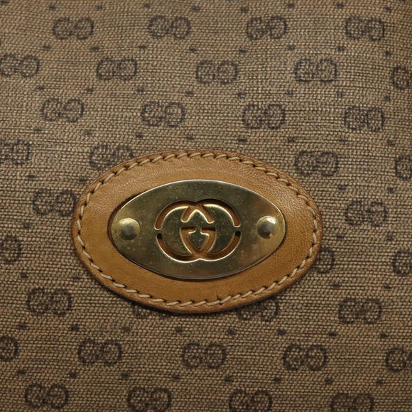 GUCCI Micro GG Supreme Hand Bag PVC Leather Beige Gold 000 39 0030 Auth bs22970