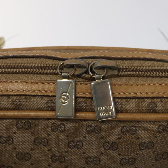 GUCCI Micro GG Supreme Hand Bag PVC Leather Beige Gold 000 39 0030 Auth bs22970