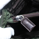 PRADA Tote Bag Nylon Khaki Brown Silver Auth bs22976-10