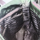 PRADA Tote Bag Nylon Khaki Brown Silver Auth bs22976-19