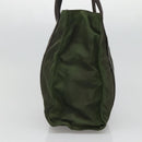 PRADA Tote Bag Nylon Khaki Brown Silver Auth bs22976-4
