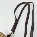 PRADA Tote Bag Nylon Khaki Brown Silver Auth bs22976-8