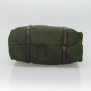 PRADA Tote Bag Nylon Khaki Brown Silver Auth bs22976-5