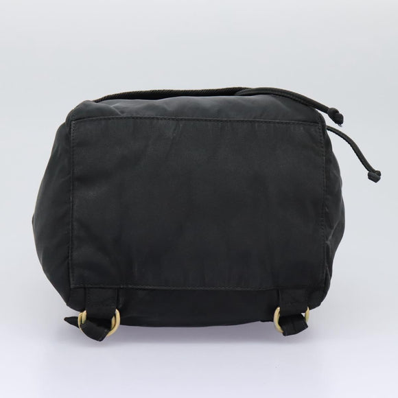 PRADA Backpack Nylon Black Gold Auth bs22978