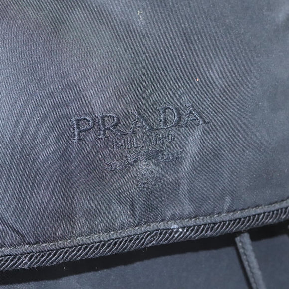 PRADA Backpack Nylon Black Gold Auth bs22978