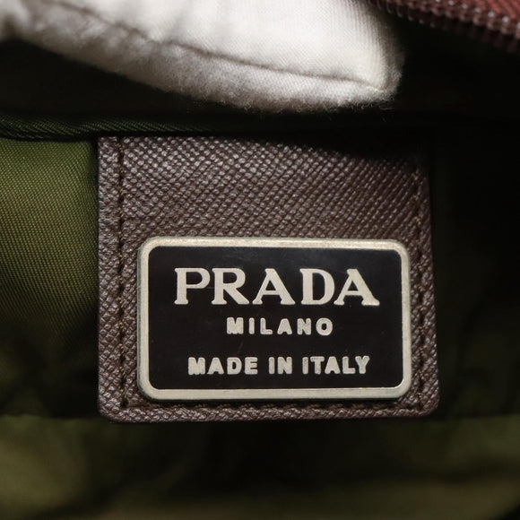 PRADA Tote Bag Nylon Khaki Auth bs22979