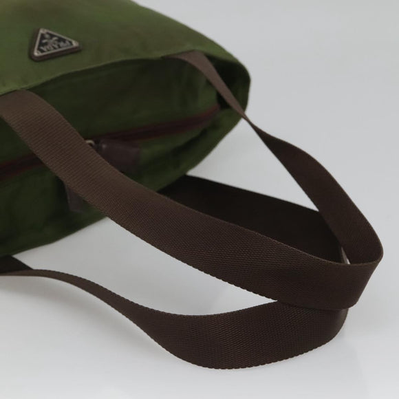 PRADA Tote Bag Nylon Khaki Auth bs22979